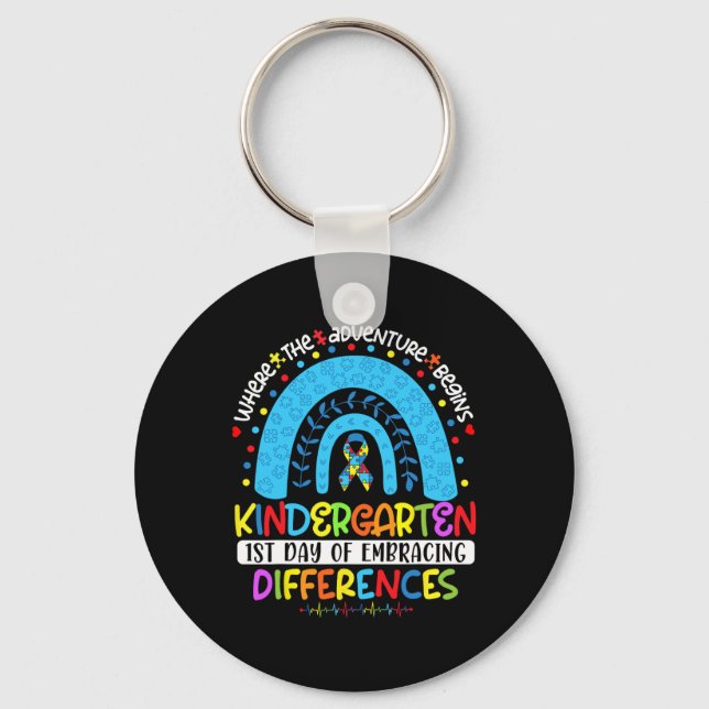 1st Day Of Embracing Differences Kindergarten Auti Keychain (Front)