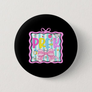 1st Day Of Pre-kindergarten Preppy Back To School 2 Inch Round Button