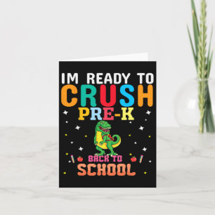 1st Day Of Preschool Girls Prek Boys Back To Schoo Card