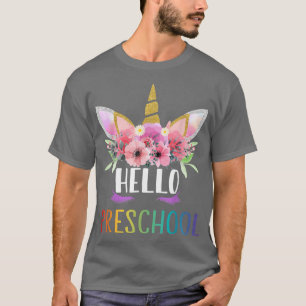 1st Day Of Preschool Unicorn Hello Preschool Girls T-Shirt