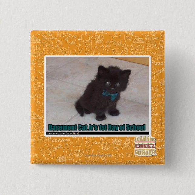 1st Day of School 2 Inch Square Button (Front)