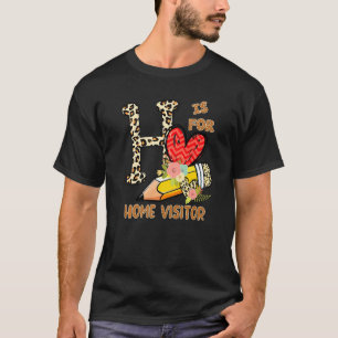 1st Day Of School Home Visitor Leopard Flowers Tea T-Shirt