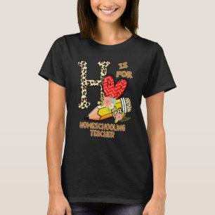 1st Day Of School Homeschooling Teacher Leopard Fl T-Shirt