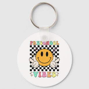 1st Day Of School Preschool Vibes Fun Teacher Nurs Keychain