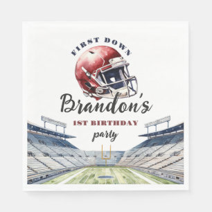 1st Down One Year Old Football Birthday Napkin