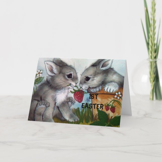 "1st EASTER" BUNNy WISHES FOR YOU! Holiday Card (Front)