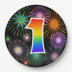 1st Event - Fun, Colourful, Bold, Rainbow 1 Paper Plate