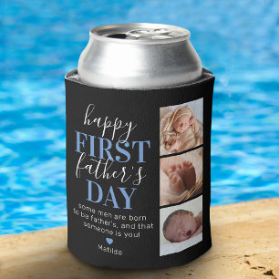 1st Father's Day 6 Photo Can Cooler