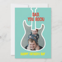 1st Father's Day Dad You Rock Funny Guitar Player
