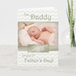 1st Father's Day for Daddy - custom photo & year Card
