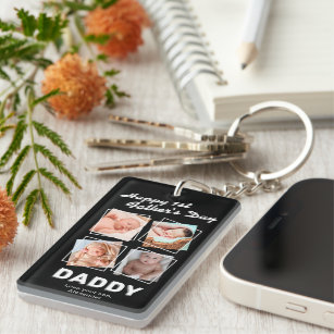 1st Father's Day Photo Collage Keychain