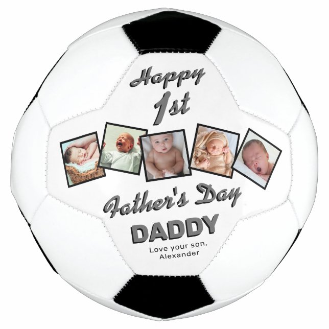1st Father's Day Photo Soccer Ball (Front)