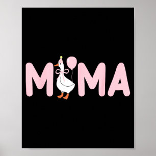 1st First Birthday One Silly Goose Mama Family Poster