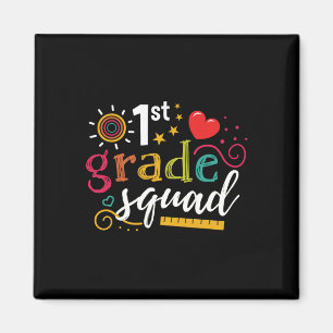1st First Grade Squad Student Teacher Gift Back To Magnet
