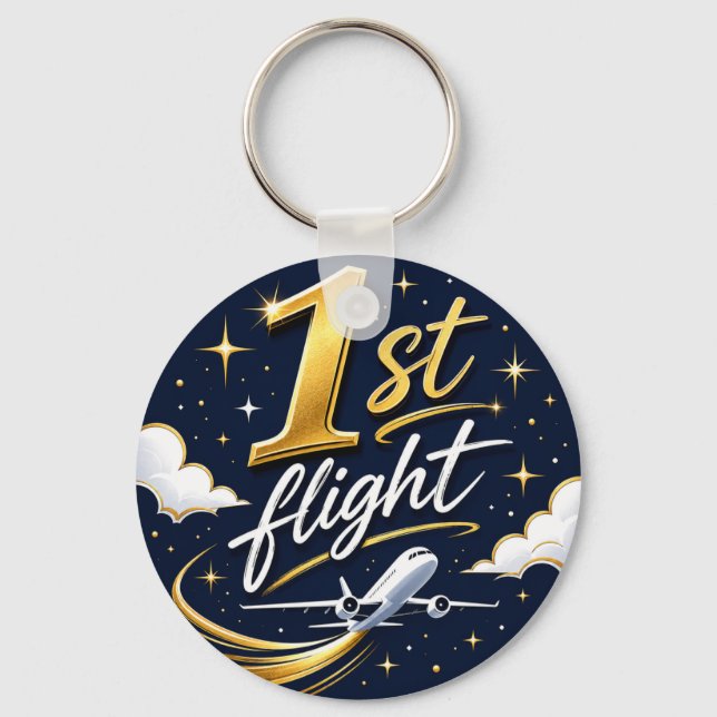 1st flight airplane  keychain (Back)