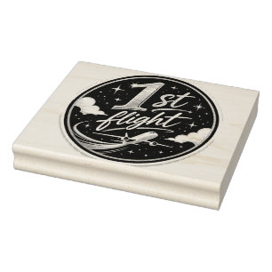 1st flight airplane rubber stamp