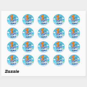 1st flight colourful airplane souvenir classic round sticker