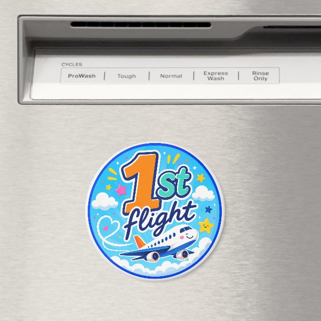1st flight colourful airplane souvenir magnet (In Situ (Dishwasher))