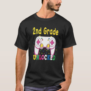 1st Grade Achieved 2nd Grade Unlocked Retro Colorf T-Shirt
