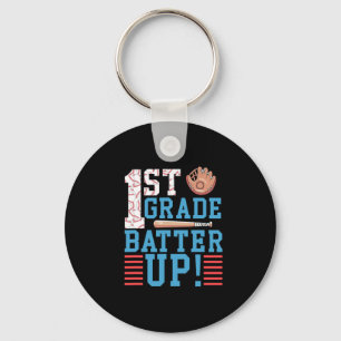 1st Grade Back To School 1st Grade Batter Up Baseb Keychain