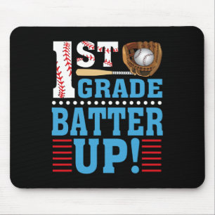 1st Grade Back To School 1st Grade Batter Up Baseb Mouse Pad