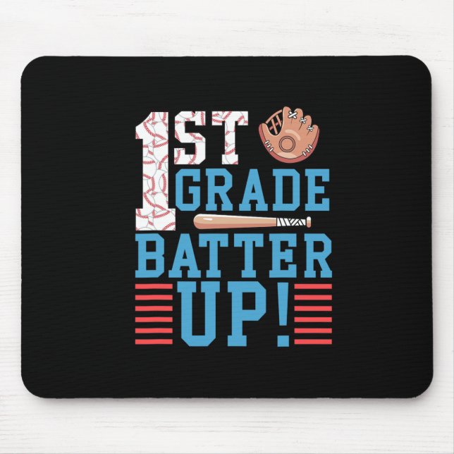 1st Grade Back To School 1st Grade Batter Up Baseb Mouse Pad (Front)