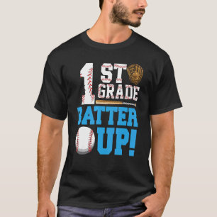 1st Grade Back To School 1st Grade Batter Up Baseb T-Shirt