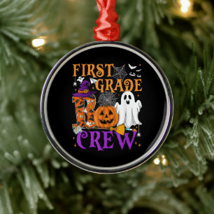 1st Grade Boo Crew Teacher Student Funny Halloween Metal Ornament