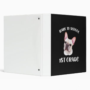 1st grade cute french bulldog quote funny dog back binder