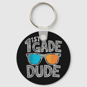 1st Grade Dude Back To School First Grade Student Keychain