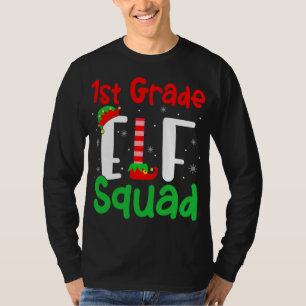1st Grade ELF Squad Funny Christmas ELF Kids Teach T-Shirt