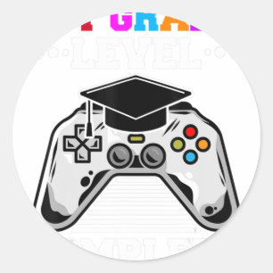1st Grade Graduation Level Complete Gamer Last Day Classic Round Sticker