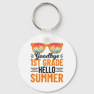 1st Grade Hello Summer 3  Keychain