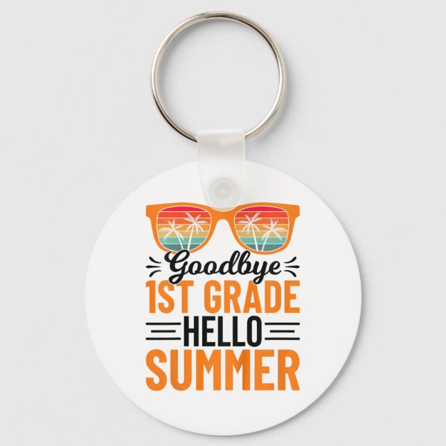 1st Grade Hello Summer 3  Keychain (Front)