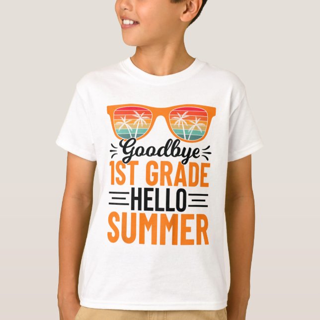 1st Grade Hello Summer 3  T-Shirt (Front)
