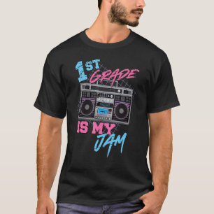 1st Grade Is My Jam Vintage 80s Boombox Teacher St T-Shirt