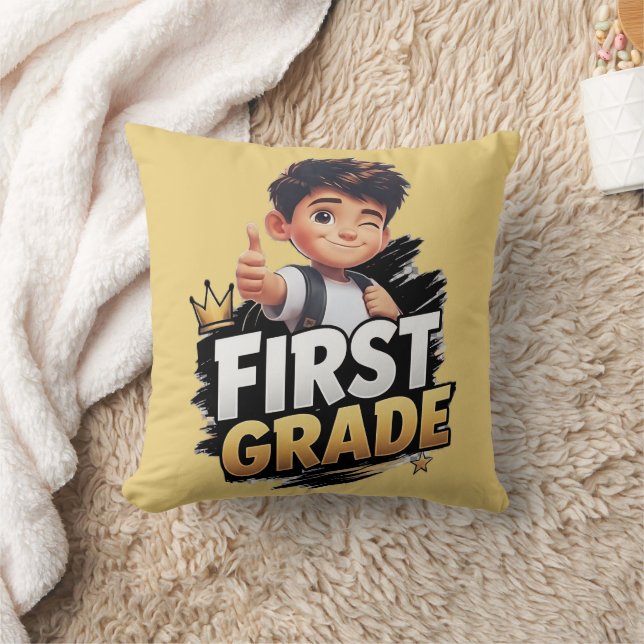1st Grade Kid Gift Throw Pillow (Blanket)