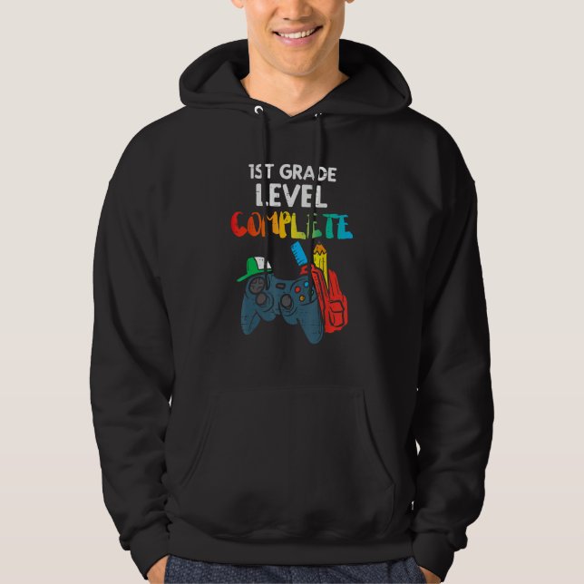 1st Grade Level Complete Gaming Boy Last Day Of Sc Hoodie (Front)