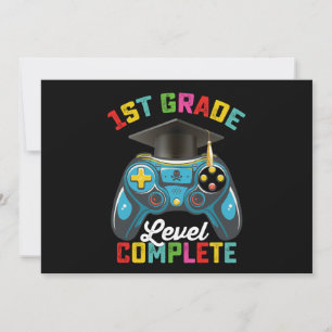 1st Grade Level Complete Graduation Gaming Gamer Invitation