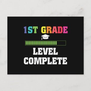 1st Grade Level Complete Kids Graduation Postcard