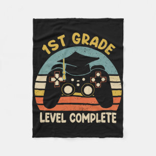 1st Grade Level Complete Last Day Of School Video Fleece Blanket