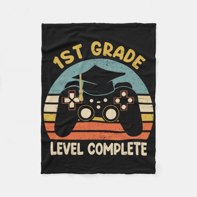 1st Grade Level Complete Last Day Of School Video  Fleece Blanket (Front)