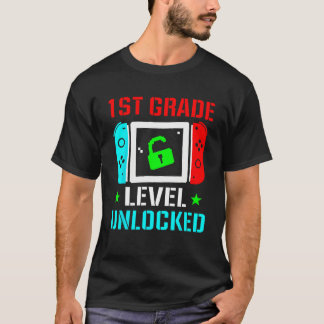 1st Grade Level Unlocked  Back To School Gamer Boy T-Shirt