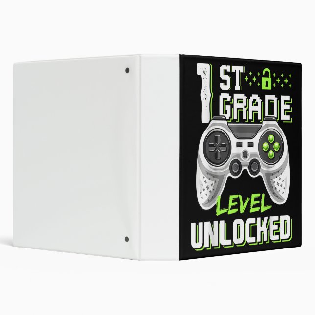 1st Grade Level Unlocked Gamer First Day Of School Binder (Background)