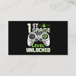 1st Grade Level Unlocked Gamer First Day Of School Business Card