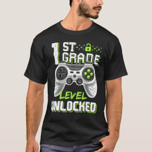 1st Grade Level Unlocked Gamer First Day Of School T-Shirt