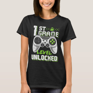 1st Grade Level Unlocked Gamer First Day Of School T-Shirt