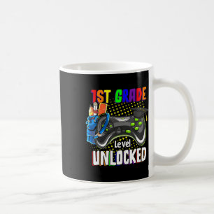 1st Grade Level Unlocked Video Game Back To School Coffee Mug