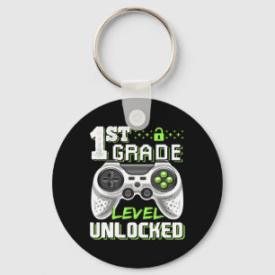 1st Grade Level Unlocked Video Game Back To School Keychain
