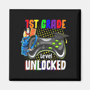 1st Grade Level Unlocked Video Game Back To School Magnet
